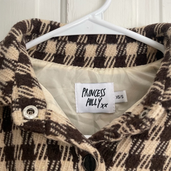 Princess Polly Harry Jacket Check Beige - Picture 6 of 6